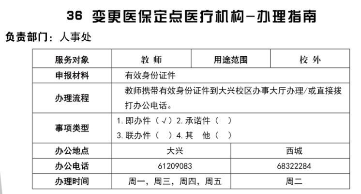 如何更改医保定点医院？