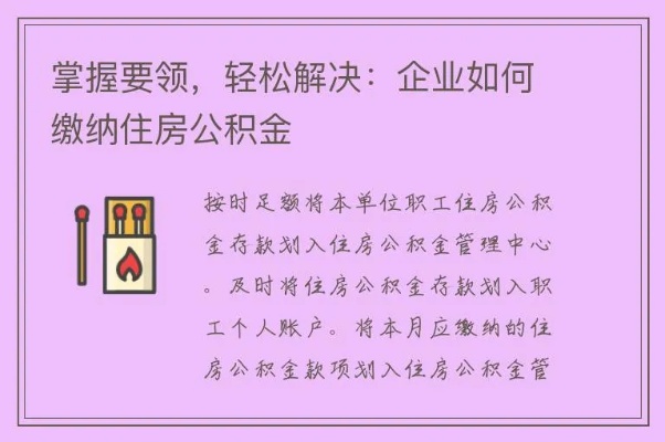 公司如何为员工缴纳公积金？——了解企业公积金政策与操作流程