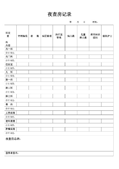 酒店夜查记录表的重要性与实施流程